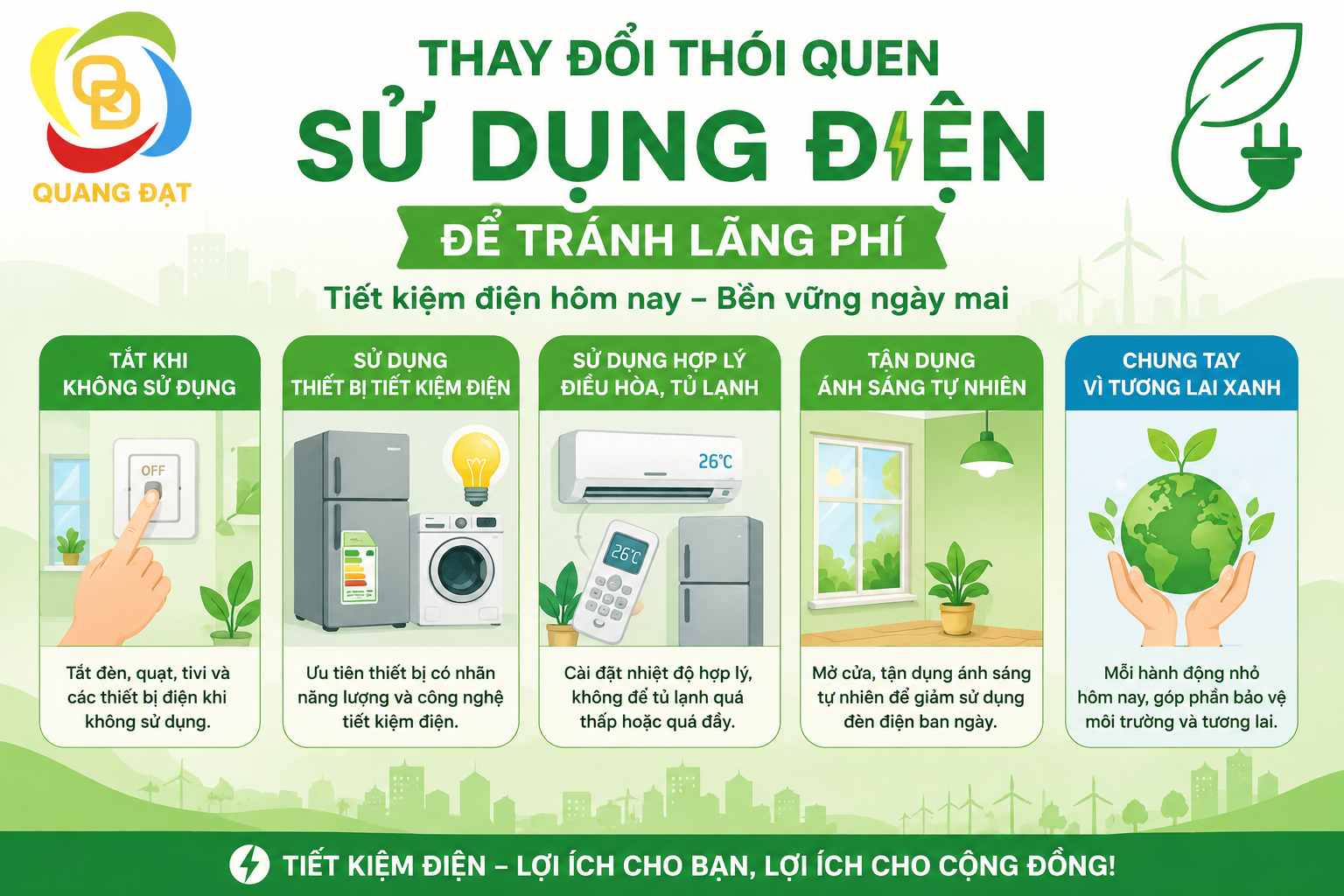 Thay đổi thói quen sử dụng điện tiết kiệm